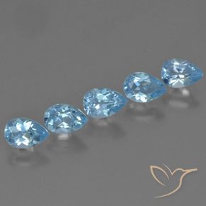 Gemme di Topazio Celeste naturale da 2.82 ct, Forma a pera, VS