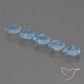 Gemme di Topazio Celeste naturale da 2.82 ct, Forma a pera, VS