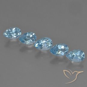 Gemme di Topazio Celeste naturale da 2.90 ct, Forma a pera, VS