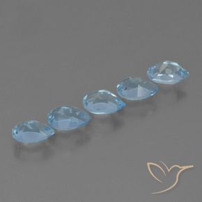 Gemme di Topazio Celeste naturale da 2.90 ct, Forma a pera, VS