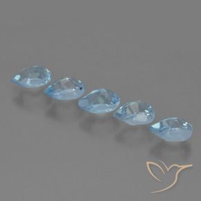 Gemme di Topazio Celeste naturale da 3.16 ct, Forma a pera, VS