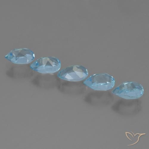 Gemme di Topazio Blu svizzero naturale da 2.89 ct, Forma a pera, VS