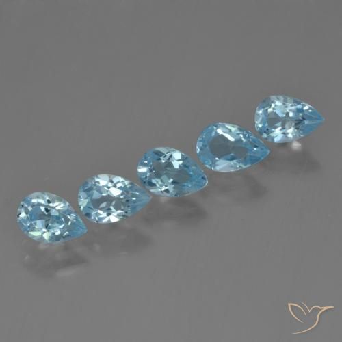 Gemme di Topazio Blu svizzero naturale da 2.79 ct, Forma a pera, VS