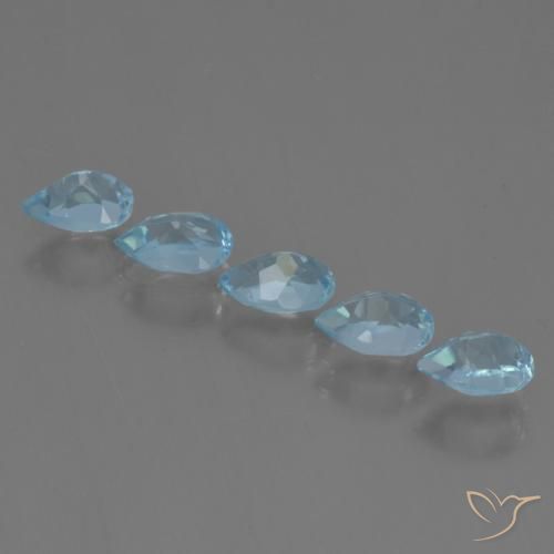 Gemme di Topazio Blu svizzero naturale da 2.79 ct, Forma a pera, VS