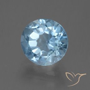Topazio Celeste naturale da 2.46 ct, Rotondo, VS