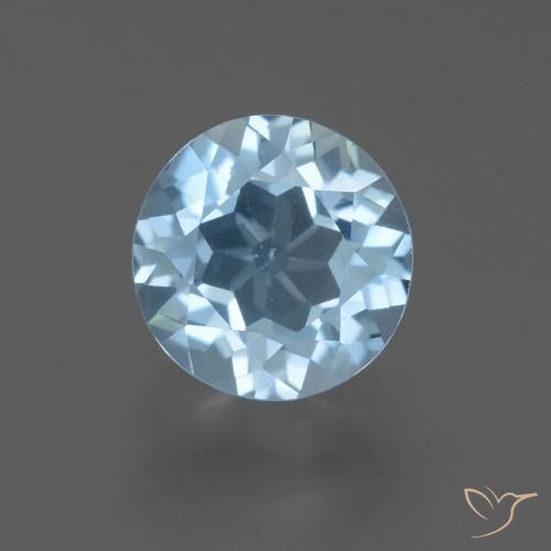 2.36ct Naturale Celeste Topazio, Rotondo, VS