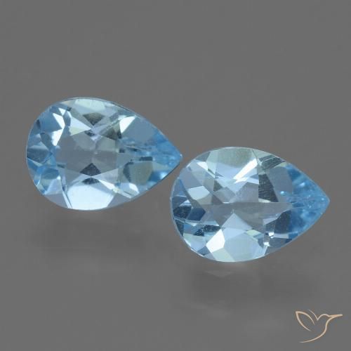 1.53ctw Naturale Celeste Topazio, Forma a pera, VVS-VS