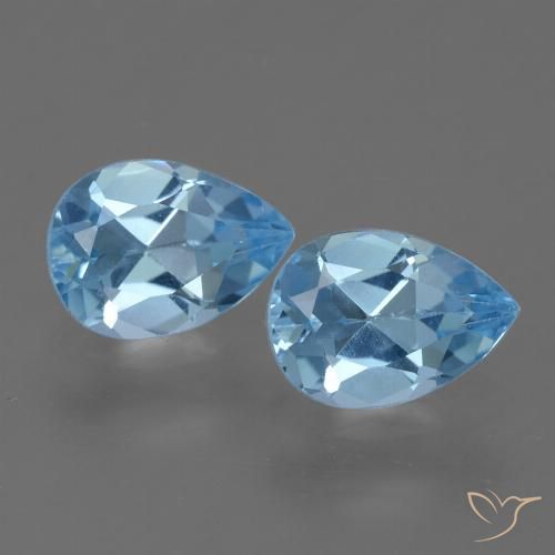 1.62ctw Naturale Blu svizzero Topazio, Forma a pera, VVS-VS