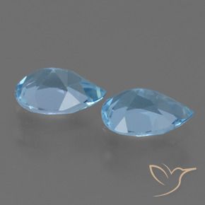 Gemme di Topazio Blu svizzero naturale da 1.62 ct, Forma a pera, VVS-VS