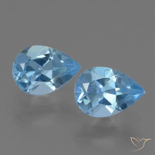 1.67ctw Naturale Blu svizzero Topazio, Forma a pera, VS