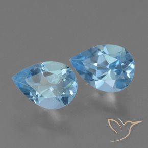Gemme di Topazio Blu svizzero naturale da 1.67 ct, Forma a pera, VS