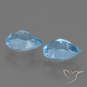 Gemme di Topazio Blu svizzero naturale da 1.67 ct, Forma a pera, VS