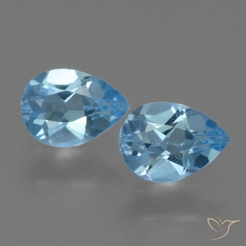 1.58ctw Naturale Blu svizzero Topazio, Forma a pera, VVS-VS