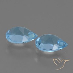 Gemme di Topazio Blu svizzero naturale da 1.58 ct, Forma a pera, VVS-VS
