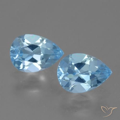 1.70ctw Naturale Celeste Topazio, Forma a pera, VVS-VS
