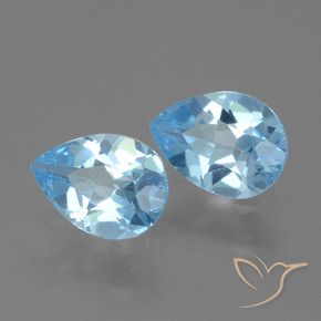 Gemme di Topazio Celeste naturale da 1.57 ct, Forma a pera, VS