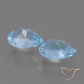 Gemme di Topazio Celeste naturale da 1.57 ct, Forma a pera, VS