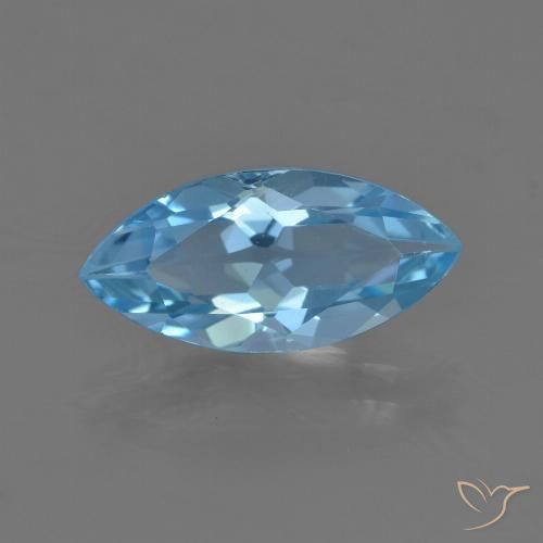 3.56ct Naturale Celeste Topazio, Taglio marquise, VS