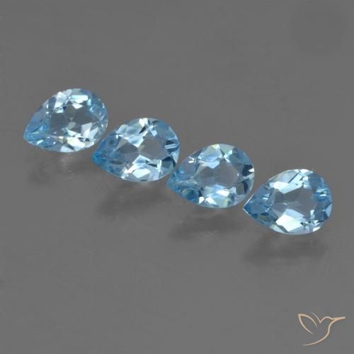 Gemme di Topazio Celeste naturale da 2.72 ct, Forma a pera, VS