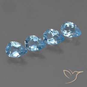 Gemme di Topazio Celeste naturale da 2.72 ct, Forma a pera, VS