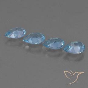 Gemme di Topazio Celeste naturale da 2.72 ct, Forma a pera, VS