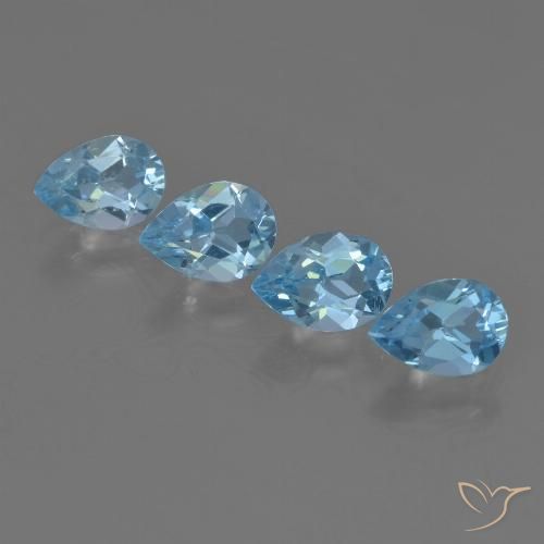 2.97ctw Naturale Celeste Topazio, Forma a pera, VVS-VS