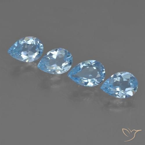 2.72ctw Naturale Blu svizzero Topazio, Forma a pera, VVS-VS