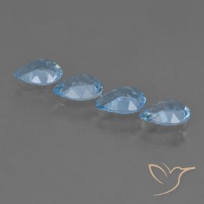 Gemme di Topazio Blu svizzero naturale da 2.72 ct, Forma a pera, VVS-VS