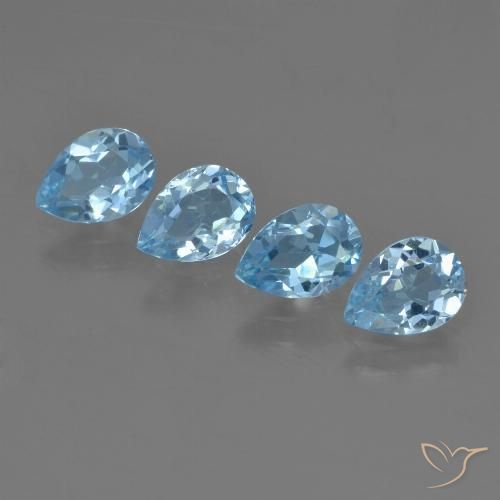 3.22ctw Naturale Celeste Topazio, Forma a pera, VVS-VS