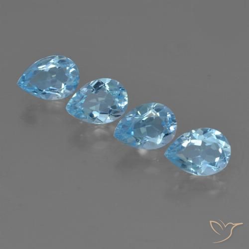 3.29ctw Naturale Celeste Topazio, Forma a pera, VVS-VS