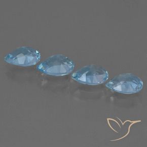 Gemme di Topazio Celeste naturale da 3.17 ct, Forma a pera, VS