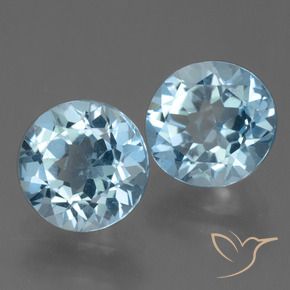Gemme di Topazio Blu svizzero naturale da 4.49 ct, Rotondo, VVS-VS