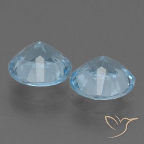Gemme di Topazio Blu svizzero naturale da 4.49 ct, Rotondo, VVS-VS