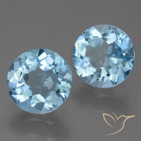 Gemme di Topazio Blu svizzero naturale da 4.54 ct, Rotondo, VVS-VS