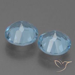 Gemme di Topazio Blu svizzero naturale da 4.54 ct, Rotondo, VVS-VS
