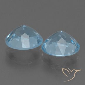 Gemme di Topazio Celeste naturale da 4.79 ct, Rotondo, VVS-VS