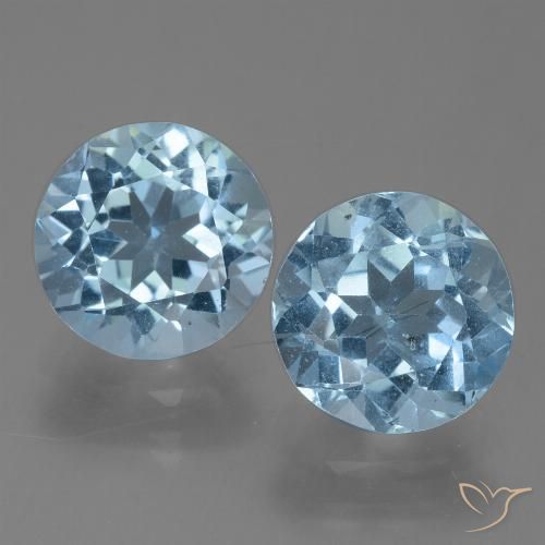 Topazio naturale blu da 4,19 ct, taglio rotondo, VS