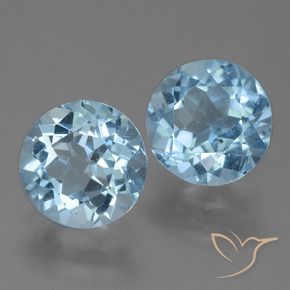 Topazio naturale blu da 4,19 ct, taglio rotondo, VS