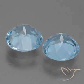 Topazio naturale blu da 4,19 ct, taglio rotondo, VS