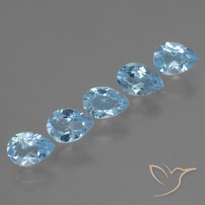 Gemme di Topazio Celeste naturale da 2.73 ct, Forma a pera, VS