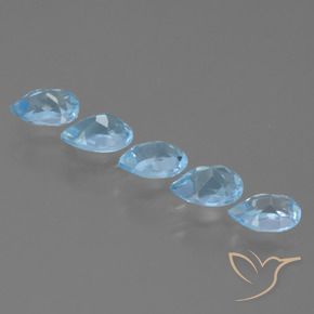 Gemme di Topazio Celeste naturale da 2.73 ct, Forma a pera, VS
