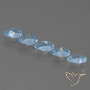 Gemme di Topazio Celeste naturale da 2.28 ct, Forma a pera, VS