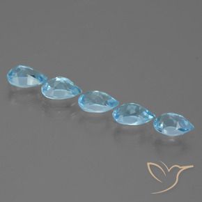 Gemme di Topazio Celeste naturale da 2.76 ct, Forma a pera, VS