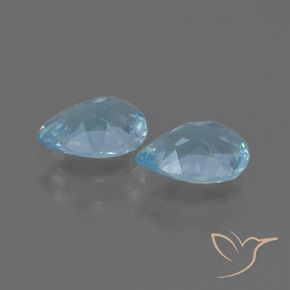 Gemme di Topazio Celeste naturale da 1.71 ct, Forma a pera, VS