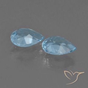Gemme di Topazio Celeste naturale da 1.66 ct, Forma a pera, VS