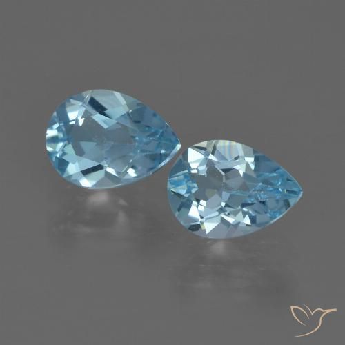 1.70ctw Naturale Celeste Topazio, Forma a pera, VS