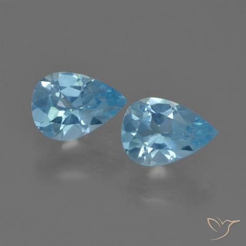 1.49ctw Naturale Blu svizzero Topazio, Forma a pera, VS