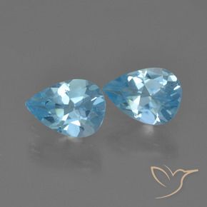 Gemme di Topazio Blu svizzero naturale da 1.49 ct, Forma a pera, VS