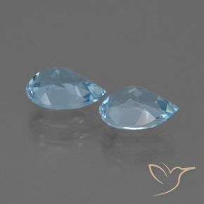 Gemme di Topazio Celeste naturale da 1.69 ct, Forma a pera, VVS