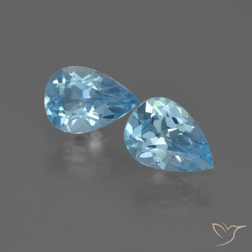 1.47ctw Naturale Blu svizzero Topazio, Forma a pera, VVS-VS